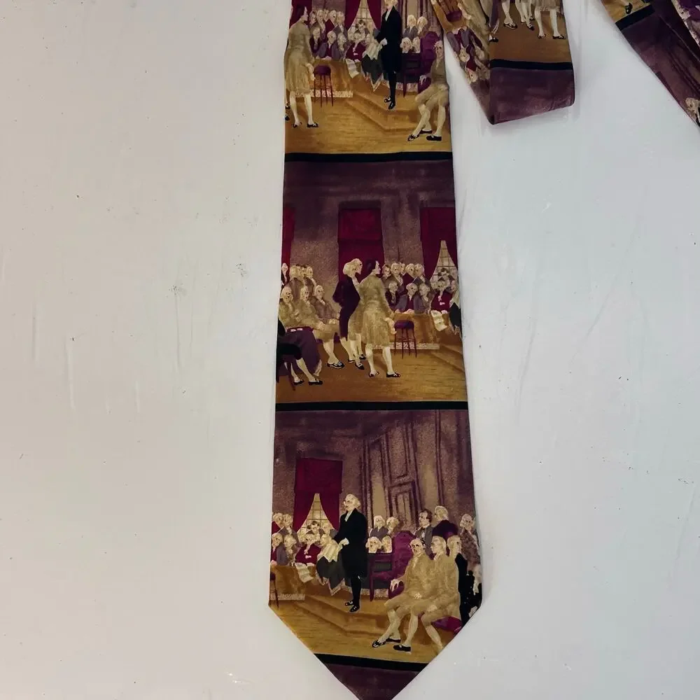 Museum Artifacts Silk Tie Declaration of Independence 1776 History Novelty